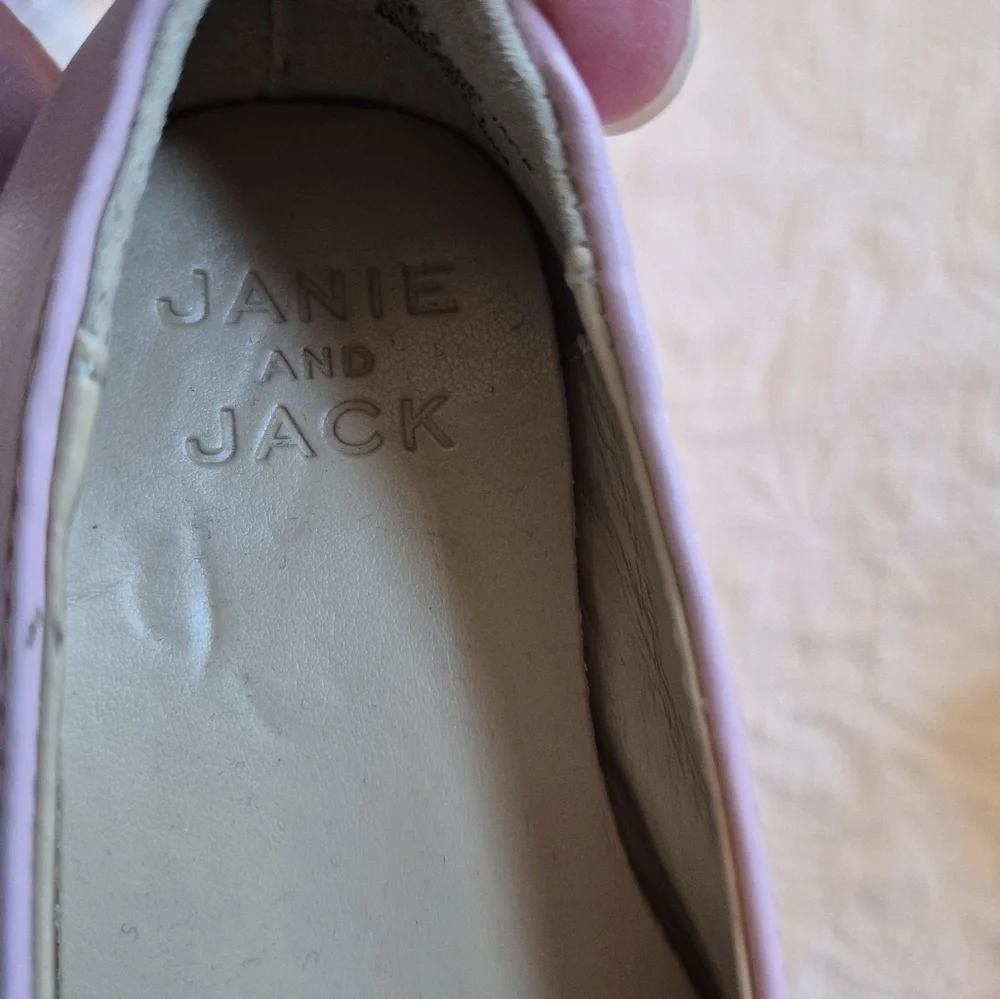 Janie and Jack girls size 5 2024 JJ fall pink ballet flats rosette toe GUC - Picture 3 of 7